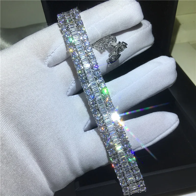 Trendy AAAAA Zircon Bracelet Bijou Party Wedding Bracelets For Women men Engagement Jewelry Gift