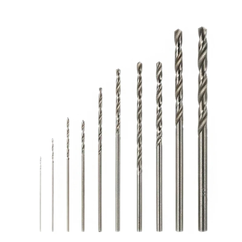 10Pcs Mini Drill HSS Bit Set per Dremel Rotary Tool utensili elettrici ad alta velocità White Twist Wood/Metal Hole Cutter Mini Drill