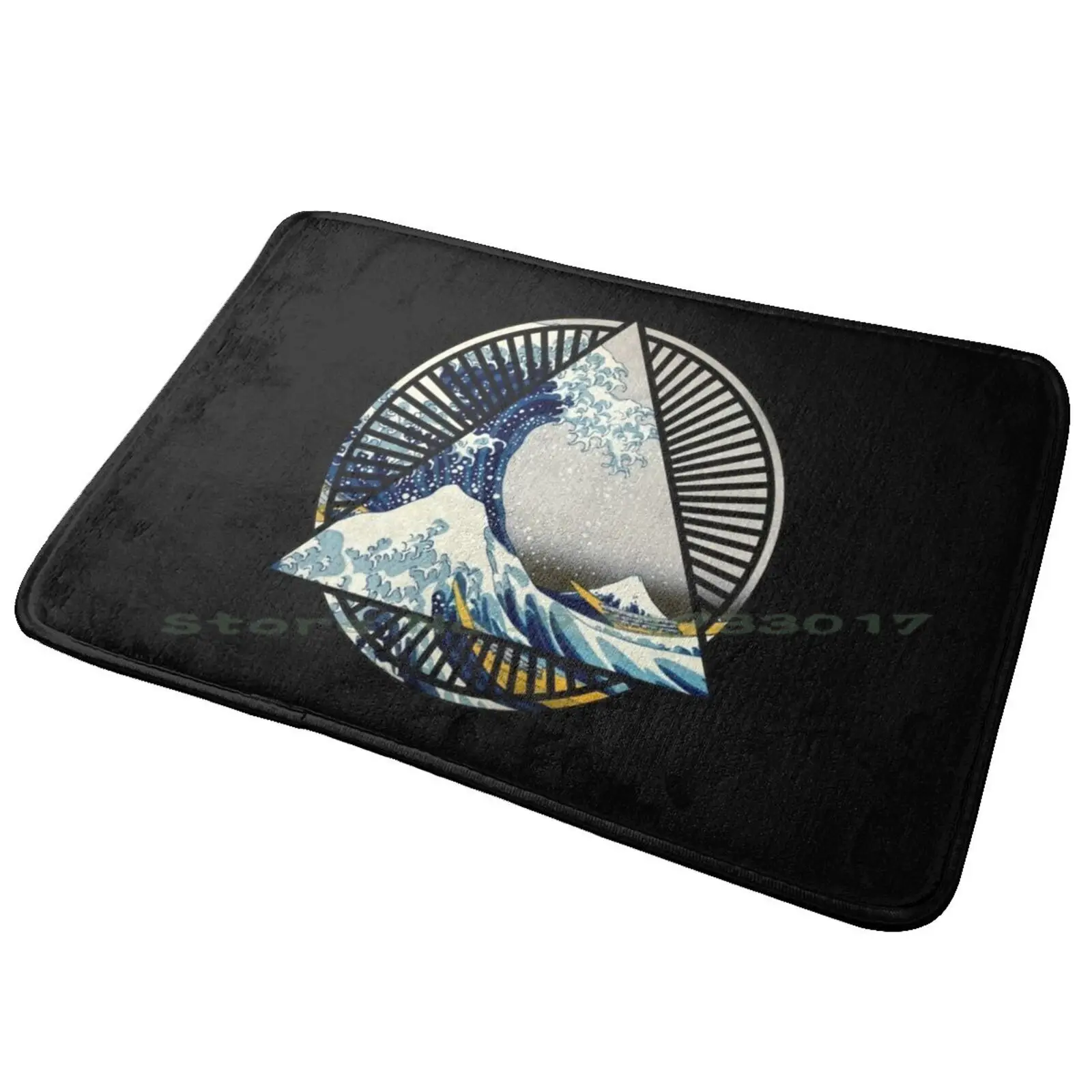 

Vintage Hokusai Mount Fuji Great Tsunami Wave Japan Entrance Door Mat Bath Mat Rug Supermoto Supermotard Motocross Moto Cross