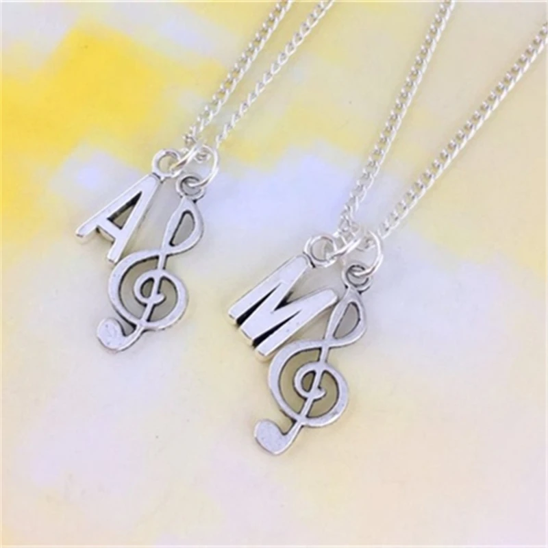 1 Pcs Music Neckace, Treble Clef Jewelry, Best Friend Gift, Bff Gifts Necklace, Music Teacher Gift, Initial Necklace