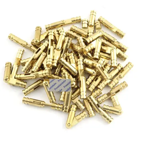 50 Uds. Bisagra de barril de latón oculta cilíndrica sólida DIY joyería pecho regalo caja de música de vino casa de muñecas artesanía a mano