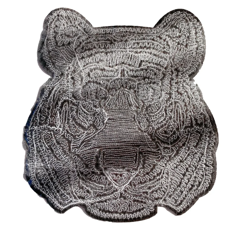 Sequins Large tiger Badge Embroidery Cloth Patch Sticker Clothing Accessories Sewing Supplies Iron on Patches for Clothing