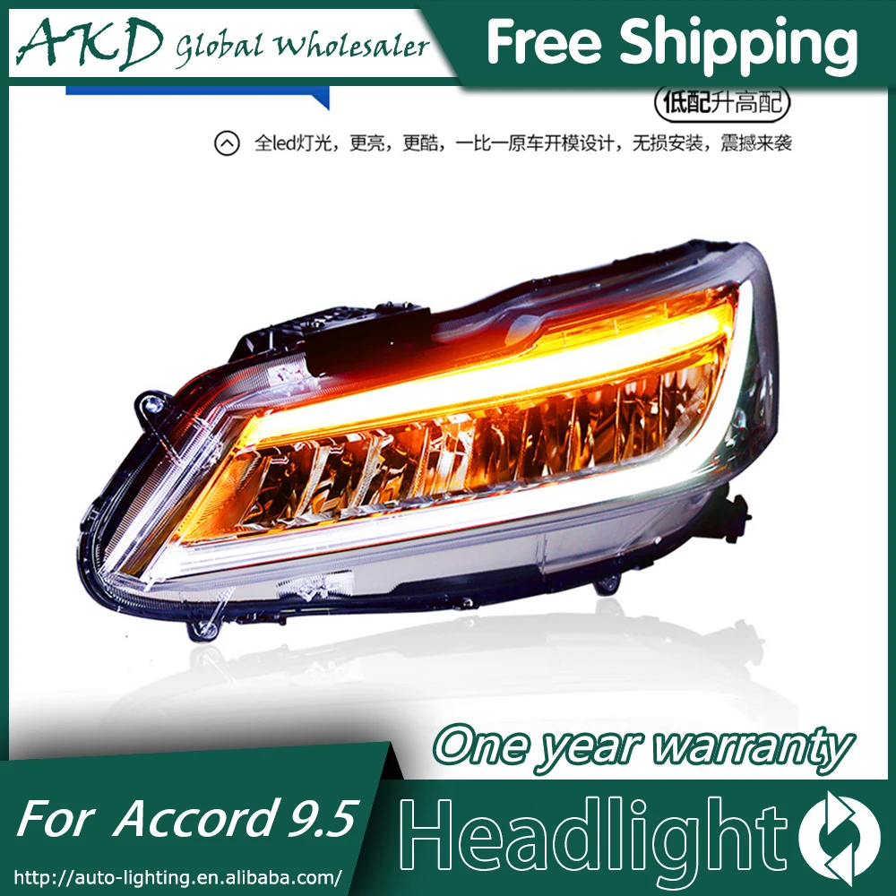 Car For Honda Accord 2015-2017 G9 Headlights DRL Day Running Light LED Bi Xenon Bulb Fog Lights Car Accessory Accord Head Lamp