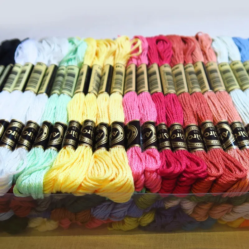 100 Pcs 50 Colors  8 Meters Embroidery Threads Polyester Cotton Thread Handmade Accessories Embroidery Thread