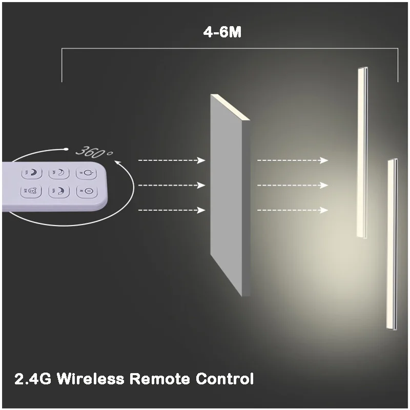 New 12cm 24cm 44cm LED Under Cabinet Light Remote controller Aluminum Closet Light Wireless dimming Night Light Kitchen lights