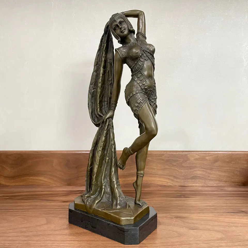 Bronze Woman Dance Statue Egypt Female Sculpture Hot Casting Art Crafts For Home Decoration Interior Ornament
