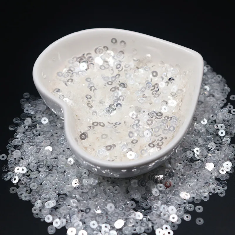 3mm 4mm 5mm 6mm Tazza di paillettes di cristallo trasparente Piatto rotondo PVC Paillettes sciolte per accessori per cucire fatti a mano fai da te 10g