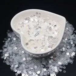 3mm 4mm 5mm 6mm Transparent Crystal Sequin Cup Flat Round PVC Loose Sequins for Diy Handmade Sewing Accessories 10g