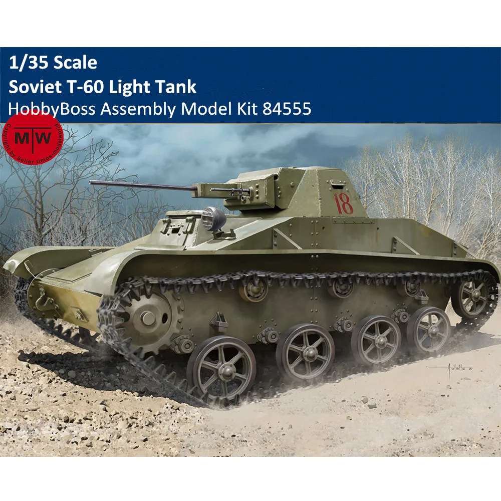 

HobbyBoss 84555 1/35 Scale Soviet T-60 Light Tank Military Armor Plastic Assembly Model Kits