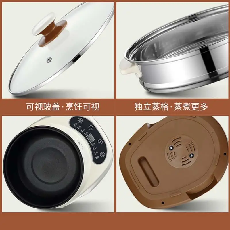 Thông Minh Điện Đa Chức Năng Nấu Nướng Chảo Rán Điện Hộ Gia Đình Không Dính Ký Túc Xá Cháo Làm Xông Hơi