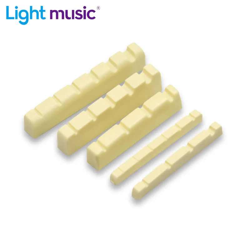 2 Pcs Ivory 4/5/6 String Electric Guitar Bass Nuts Plastic material Replacement Parts