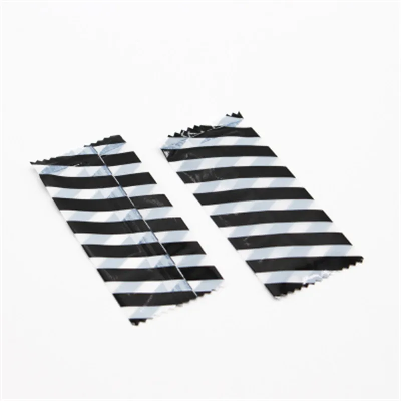 200pcs/lot Nougat Candy Wrapper Black And White Stripes Homemade Wed plastic Candy Wrapper Package Lot Wedding Decor Suger Bag