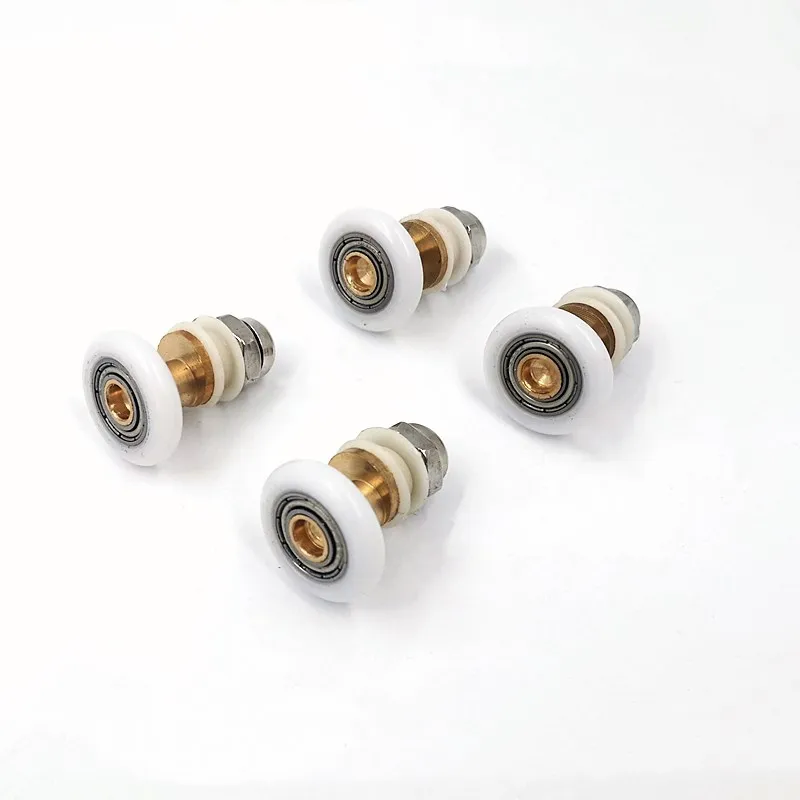 4pc-8pc/set 19/23/25/27mm Brass Nylon Single partiality Runner Wheel Pulley Door Rollers Sliding Doors Shower Cabin Accessories