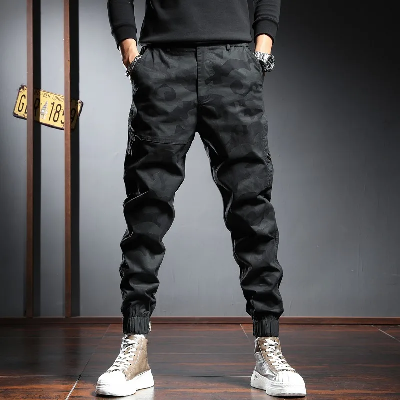 Camouflage Tactical Cargo Hosen Männer Baggy Baumwolle Casual Street Hip Hop Khaki Slim Fit Hose