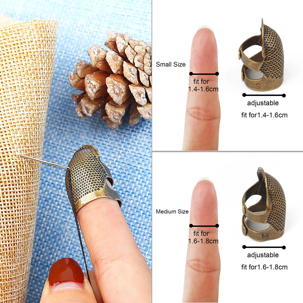 

1PCS Retro Finger Protector Antique Thimble Ring Handworking Needle Thimble Needles Craft Household DIY Sewing Tools Accessories