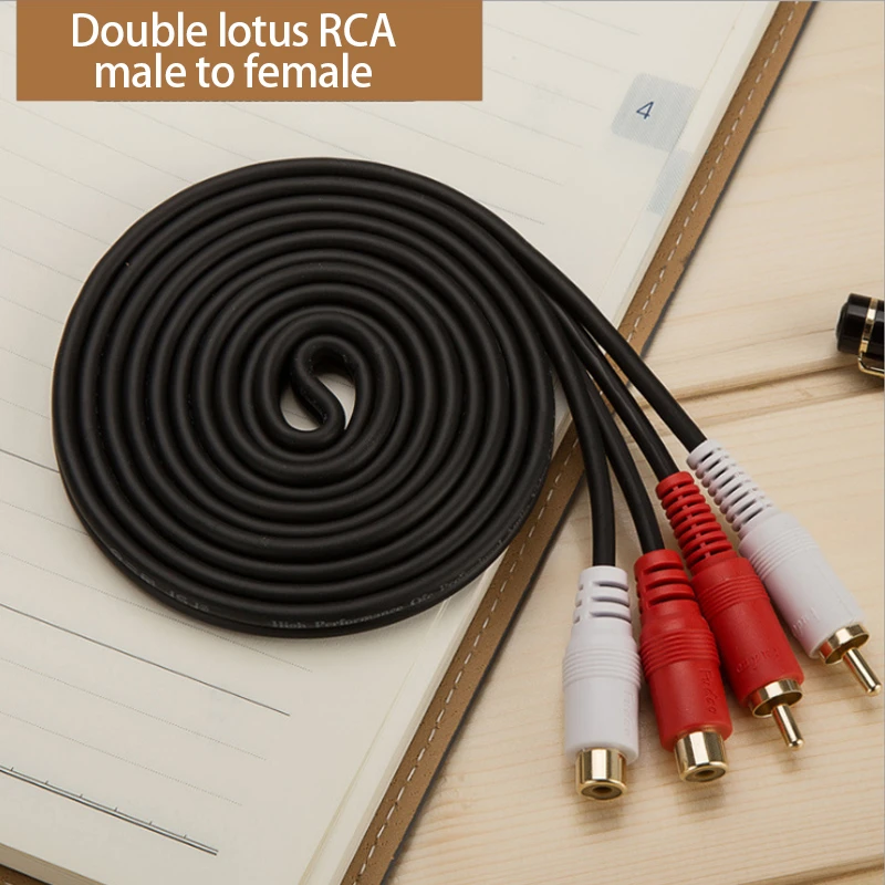 Kabel RCA 2RCA do 2 RCA z męskiego na męskie kabel Audio pozłacane kabel Audio RCA 1.8m do kina domowego TV DVD wzmacniacz CD Soundbox