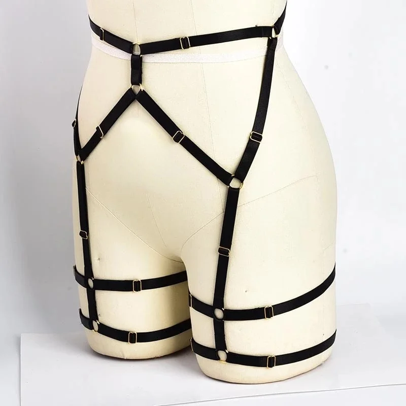 الرباط حزام مثير الجوف الساق تسخير الوثن ضبط النفس ضمادة الجسم تسخير حزام BDSM الرقيق سراويل ملابس القوط الملابس