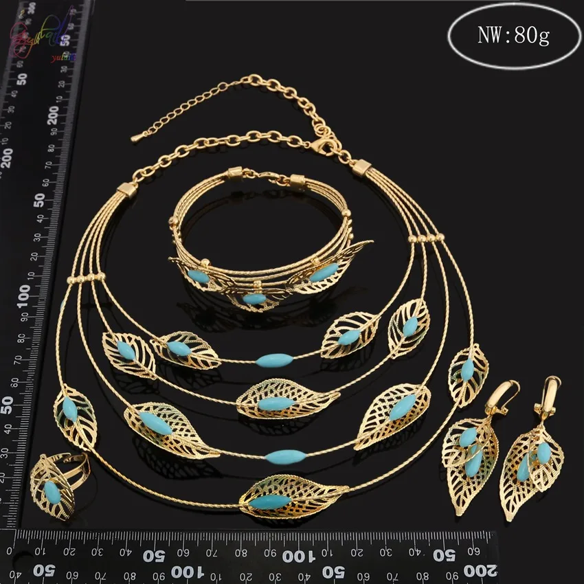 New 24K Gold Plated Sunflower Jewelry Set Luxury Exaggerated Brazilian Gold Woman Wedding Jewelry Accessories Wholesale Price