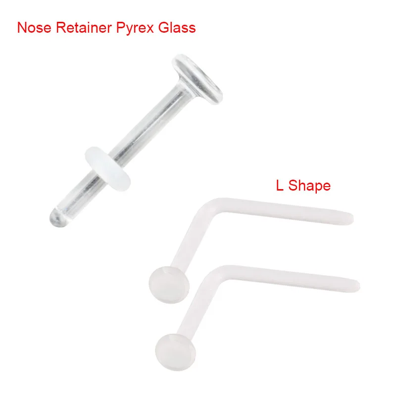 1Pc 0.8-2.4mm Nose Retainer Pyrex Glass Ear Plugs Tunnel Ear Spiral Taper Cartilage Earring GauNose Retainer