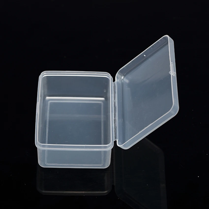 Jewelry Organizer Box for Beads Earrings Storage, Clear Plastic Empty Box Container for Small Accessories 7.6x5.2x3cm