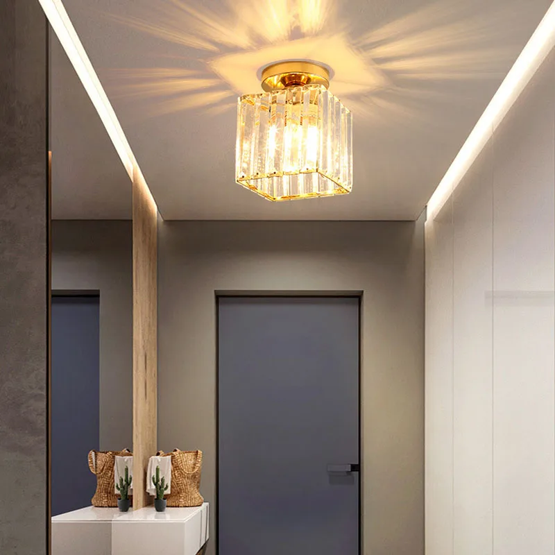 

Крытый 12 Вт E27 светодиодный потолочный настенный светильник, современный потолочный светильник из хрустального стекла с регулируемой яркостью, домашний отель, спальня, гостиная, коридор, светильники