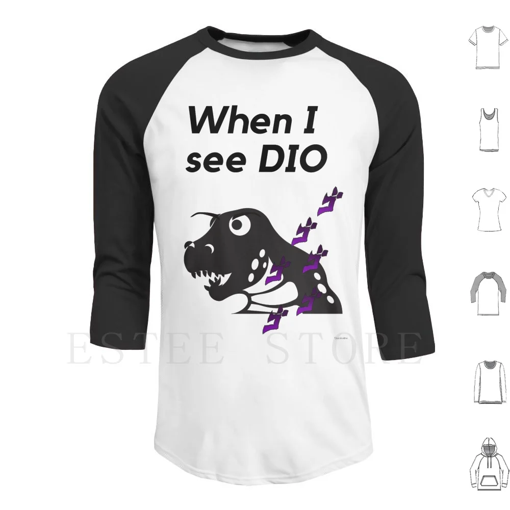 Angry Dinosaur Hoodie Long Sleeve Dio Dinosaur Angry Meme Menacing Funny Fun