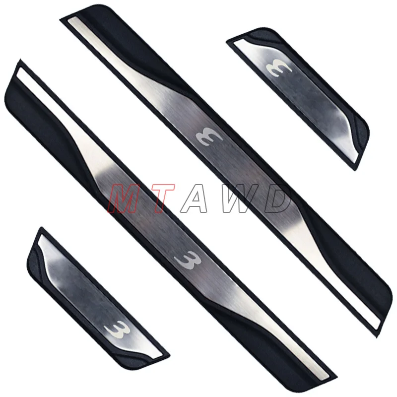 For Mazda 3 2014-2022 2023 2024 Sedan Hatchback Stainless Car Scuff Plate Door Sill Protector Trim Cover Pedal Styling Accessory