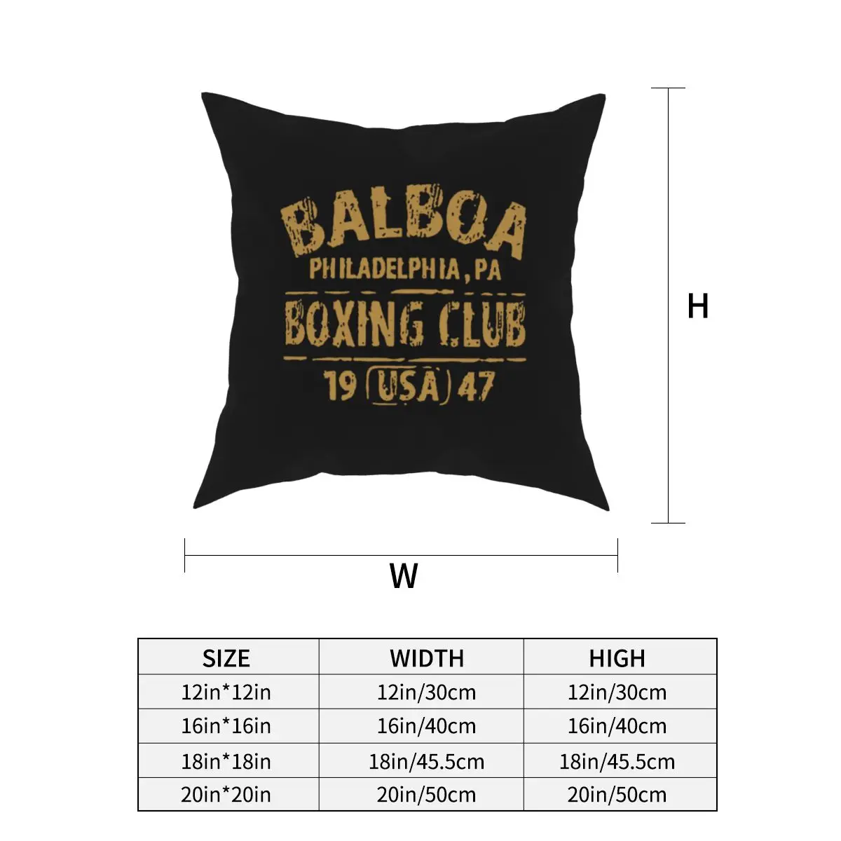 Rocky Balboa Boxing Club Gloves 1947 Pillow Covers Polyester Living Room Cushion Case Funny Decorative Pillowcase 45*45cm