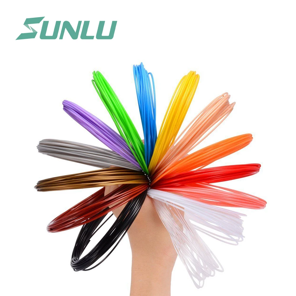 SUNLU 10Pcs 3D Pen Reills PCL/PLA Filament 5M 1.75MM  100% No Bubble Material Children Scribble Filament Explore Brains Gadget