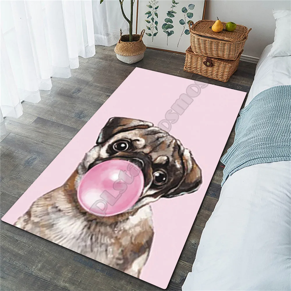 

Funny Pug Area Rug 3D All Over Printed Non-slip Mat Dining Room Living Room Soft Bedroom Carpet 01