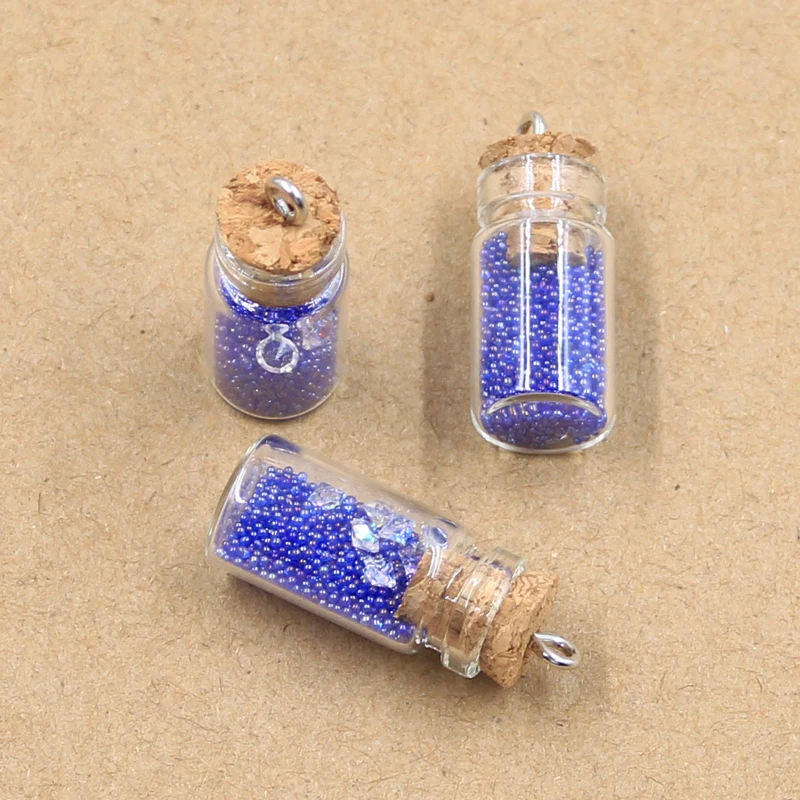 10pcs Charms Sand drift bottle Glass Pendant Crafts Making Findings Handmade Jewelry DIY for Earrings Necklace