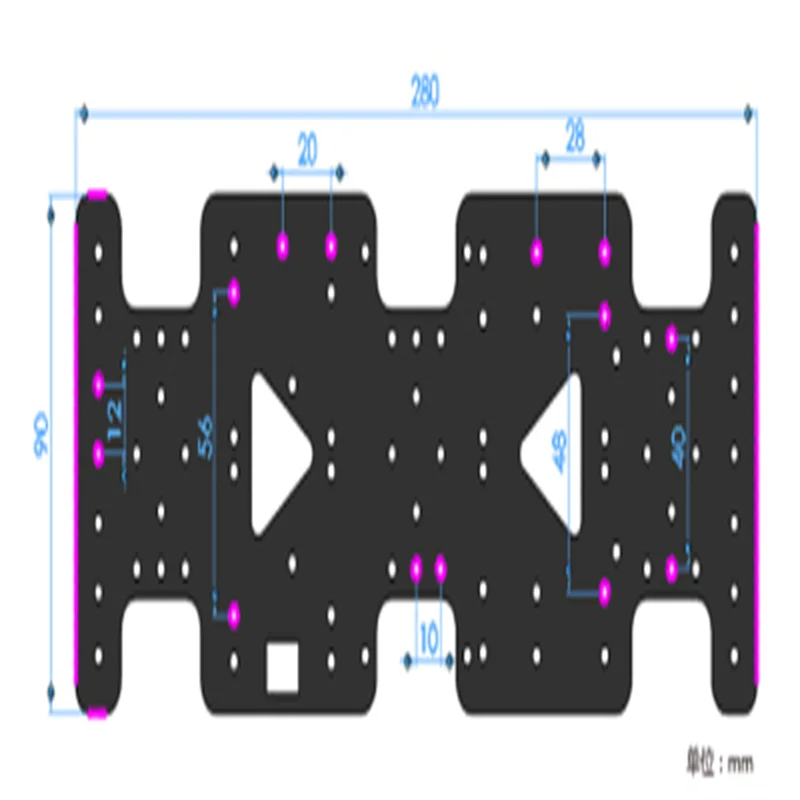 Telaio per auto intelligente 4wd fuoristrada Telaio super grande Motore con riduzione CC Ruote fuoristrada per veicoli intelligenti