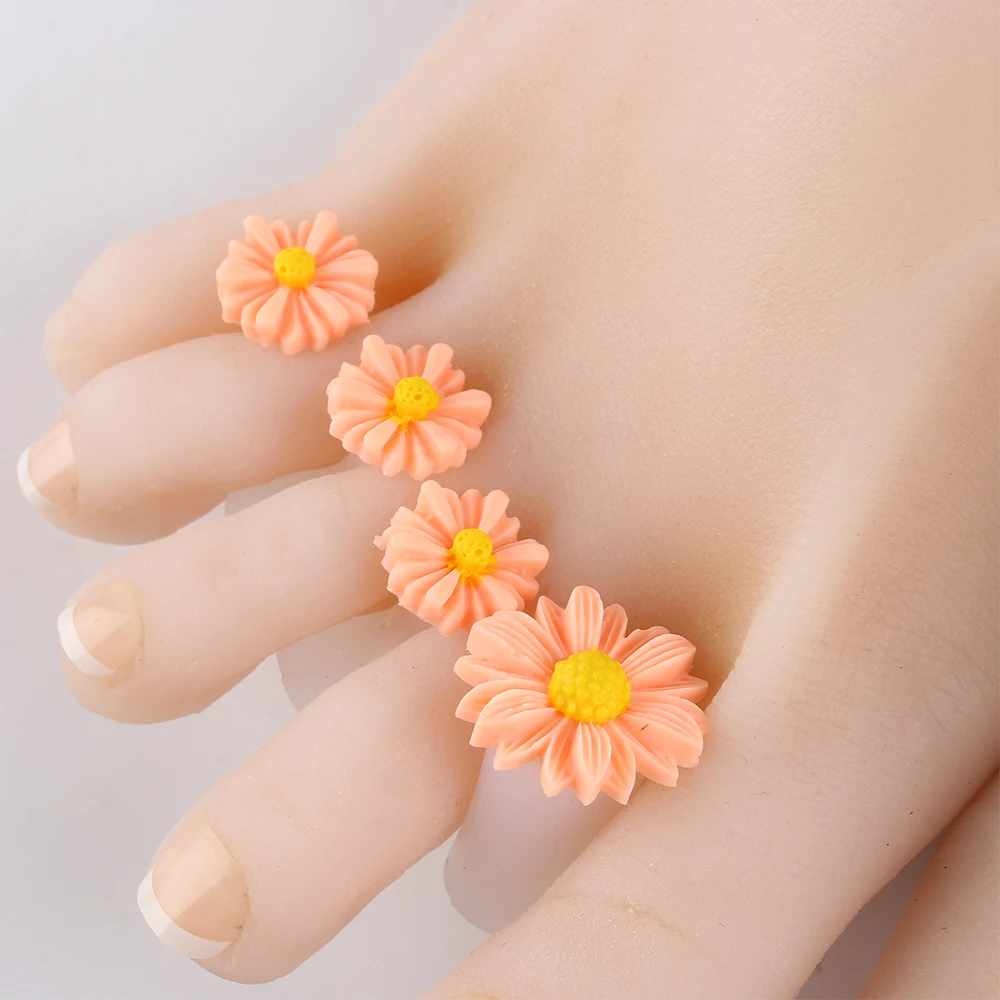 Silicone Toe Separator Pedicure Flower Waterdrop Crystal Diamond Pearl Separator Toe Corrector Foot Care Tools DIY Nail Art