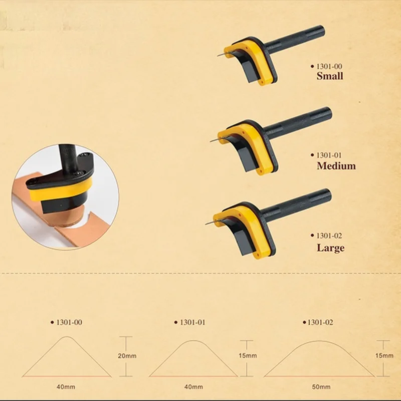 Cinturino per punzonatura ad angolo tondo in pelle Puncher per estremità della cintura utensile per fustellatura a taglio rotondo superficiale tre