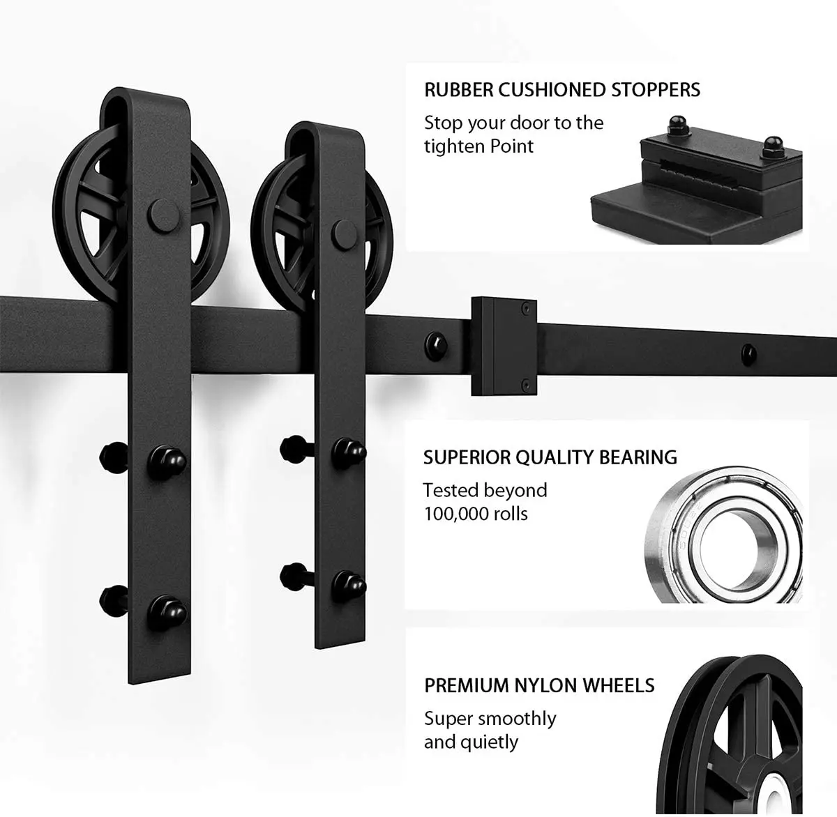 Sliding Barn Door Hardware kit Rail Industrial Barn Wood Door Interior Closet Door Kitchen Door Track Kit Track System Hardware