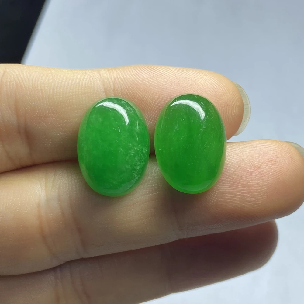 Meisidian 3a qualidade oval 13x18mm cabochão jade verde natural birmânia jadeite pedra pirce