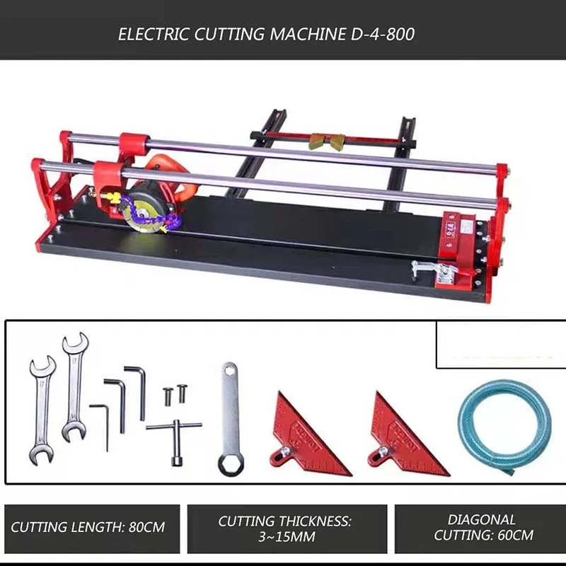 800/1000/1200mm Desktop Electric Ceramic Tile Cutter 220V/1200W Stone Grinding Hand Push Knife 45 Degree Chamfering Machine