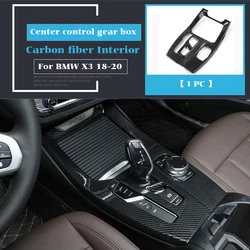 Car Styling Gear Shift Panel Covers Trim Console Water Cup Decoration Strip Stickers for BMW X3 G01 X4 Auto Interior Accessories