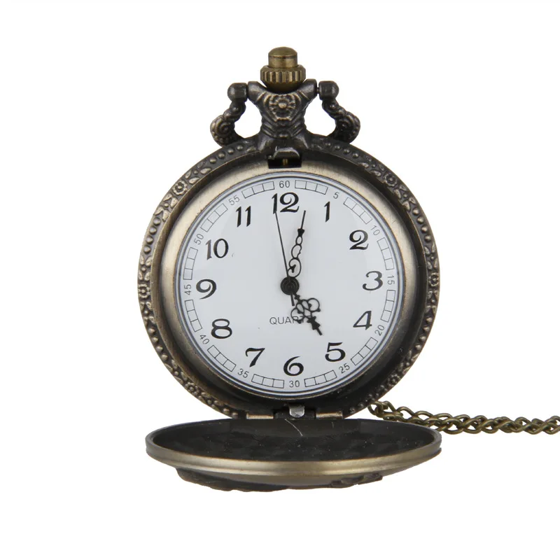 12 Zodiac embossed large sheep retro pocket watch Flip classic pocket watch