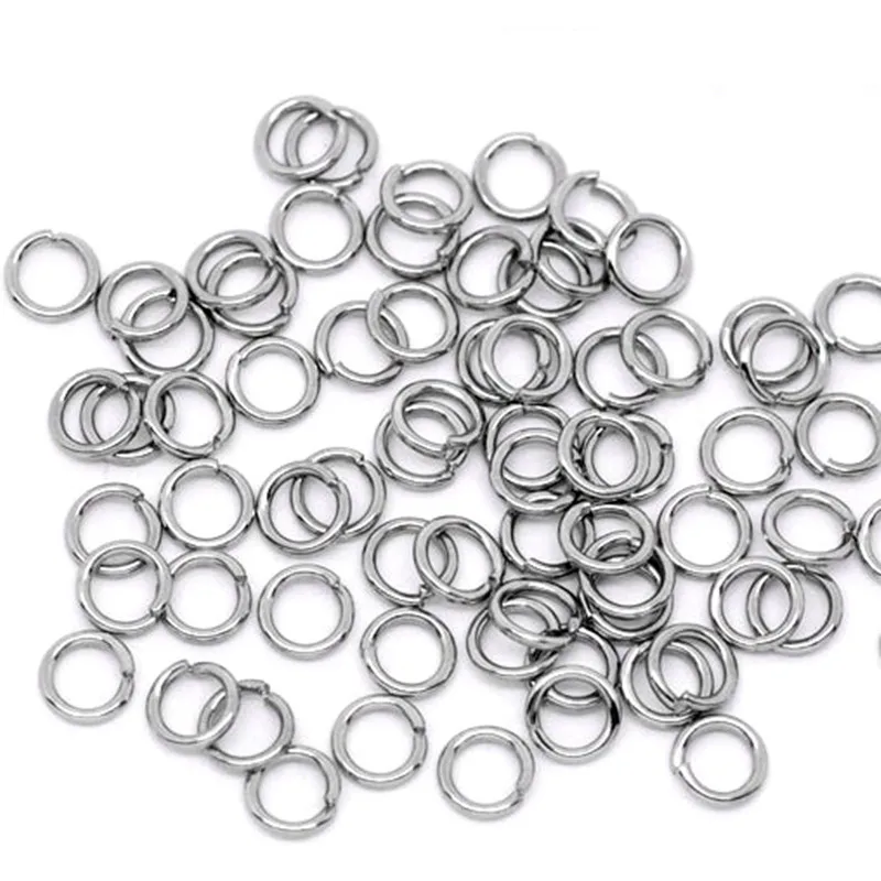 DoreenBeads 304 Stainless Steel Opened Jump Rings Findings Round Silver Color Handmade DIY Making Jewelry 5mm( 2/8