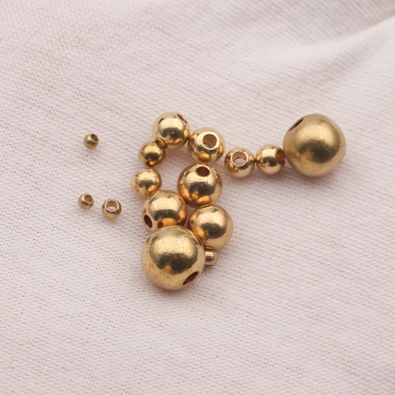 20-200Pcs Original Brass 2-7.5mm Round Ball Spacer Beads Charms Loose Beads DIY Bracelets Necklace for Jewelry Making Wholesale