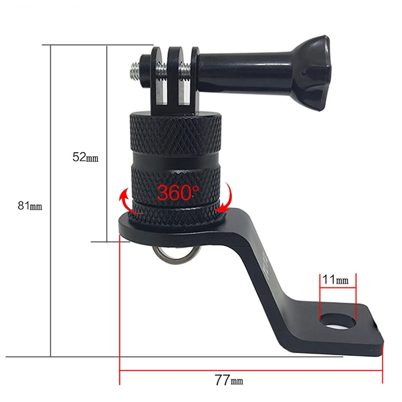 Motorcycle Aluminum 360 Rotate bracket Mount rearview mirror Supporter Ride for Gopro Hero 12 11 10 DJI OSMO Action 4 3 Insta360