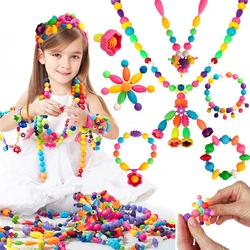 Kit de fabricación de joyas de princesa para niñas, cuentas Pop de piezas, collar creativo, pulsera, anillos, bricolaje, Ideal para regalos de cumpleaños y Navidad, 100