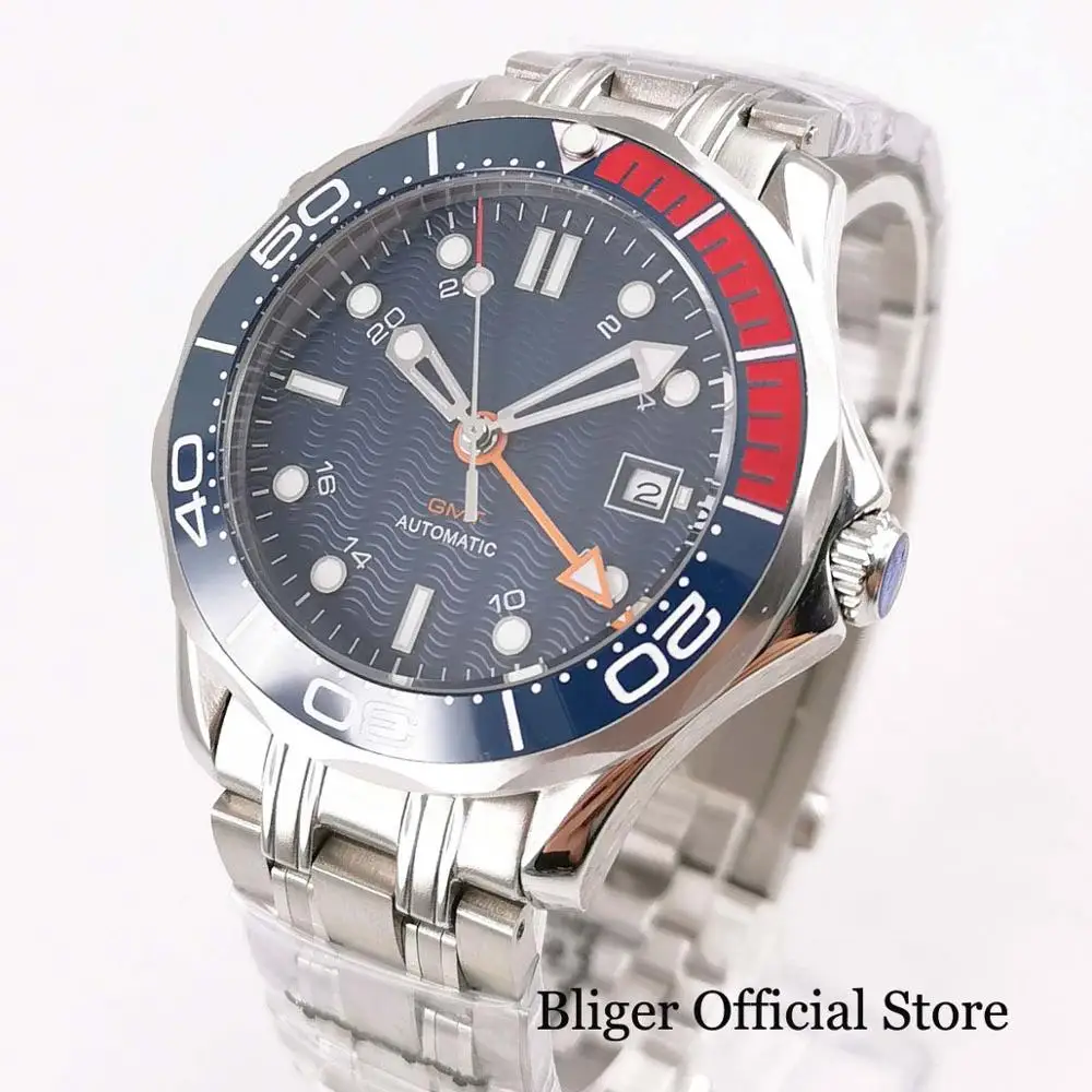 BLIGER Luxury 41mm Mechancial Men Watch Sapphire Glass NH34A Mingzhu 3804 Movement Steel Bracelet Ceramic Bezel Date Function