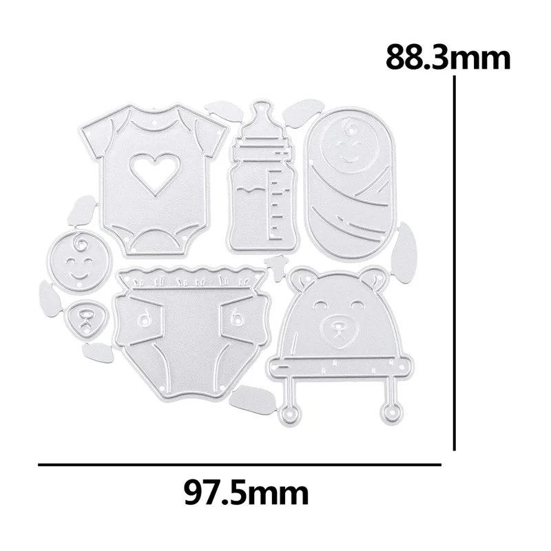 QWELL Metal Cutting Dies Hat Jumpsuit Underwear Swaddling Milk Bottle DIY Scrapbooking Crafts Paper Card Making Template 2020