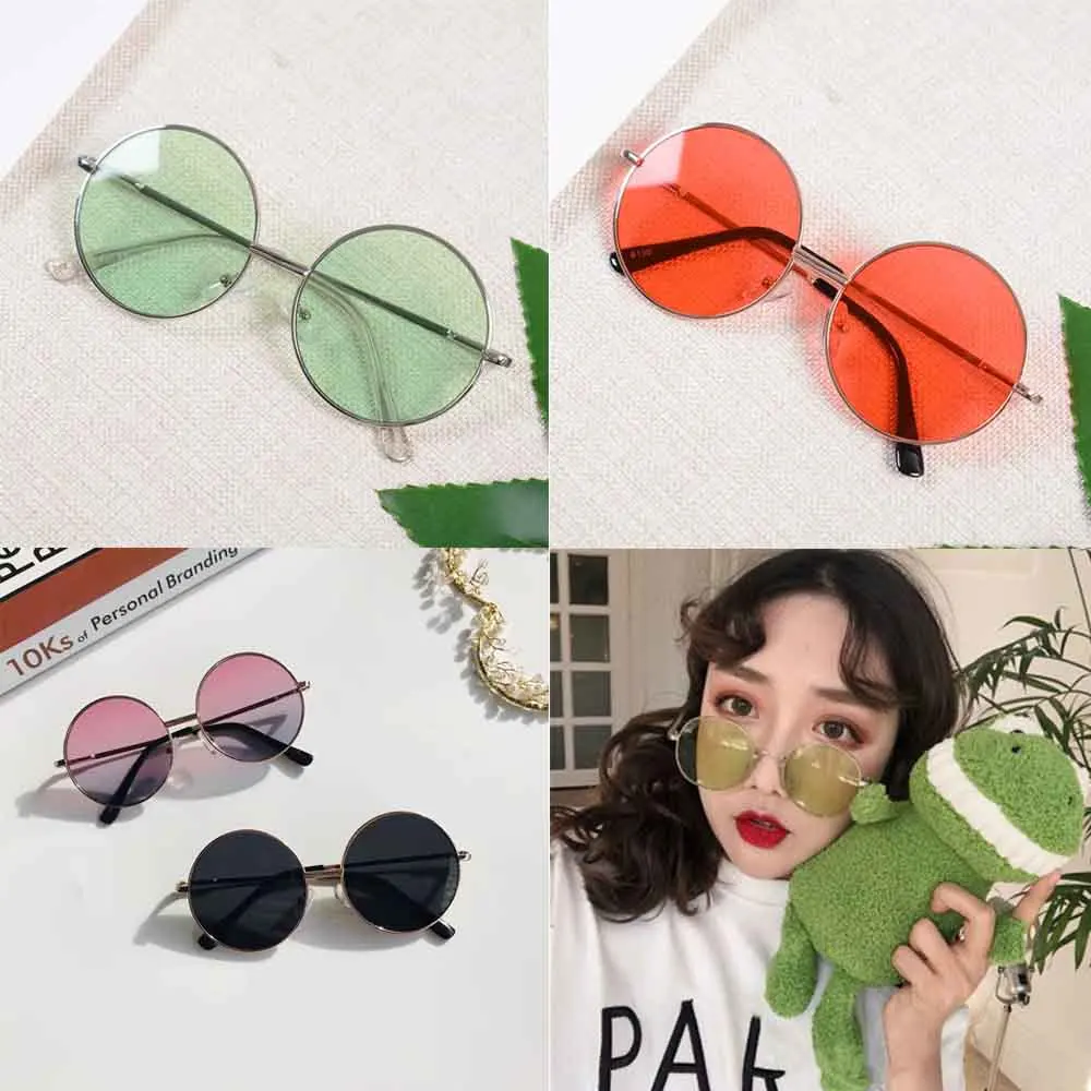 1pcs New Retro Glasses Round Frame Kids Sunglasses Baby Wild British Style Metal Sunglasses 2022 New Years Gift For Children