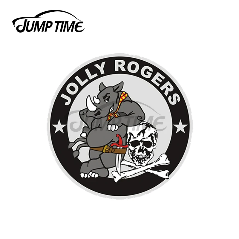 JumpTime 13 x 13cm FA-18 Rhino VFA-103 Jolly Rogers Decal Vinyl Car Stickers Waterproof Occlusion Scratch Air Conditioner Decor