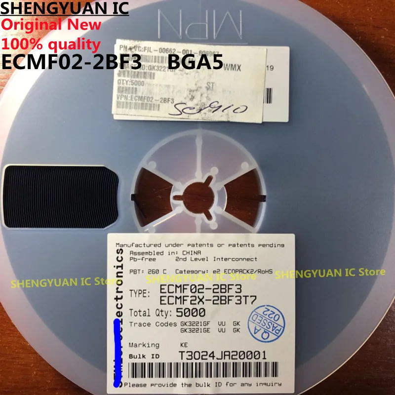 50pcs ECMF02-2BF3 KEN KE BGA5  ECMF02   Dual line IPAD™, common mode filter with ESD protection for high speed serial interface