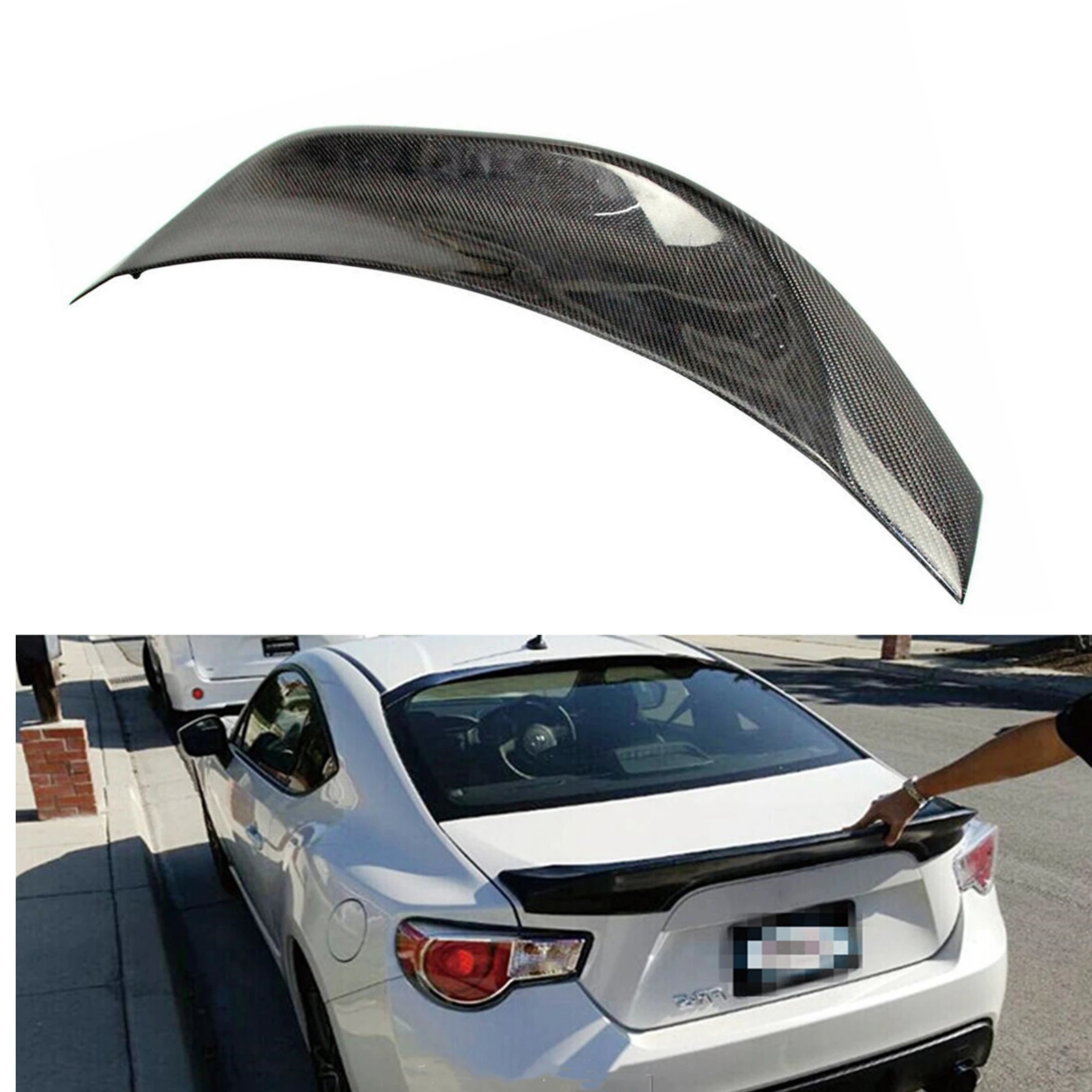 

For TOYOTA GT86 86 2012-2020 2 Door Coupe Subaru BRZ Scion FRS FR-S L Style Carbon Fiber Rear Trunk Lip Spoiler Wing Splitter