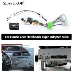 Android Radio Cables Wries For Honda Civic Hatchback 16pin Adapter cable 2006+ For Citroen Buick Peugeot ISO Power Cable 16 Pins